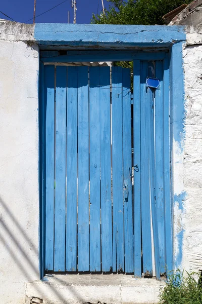 Puerta Madera Antigua Pintada Azul — Foto de Stock