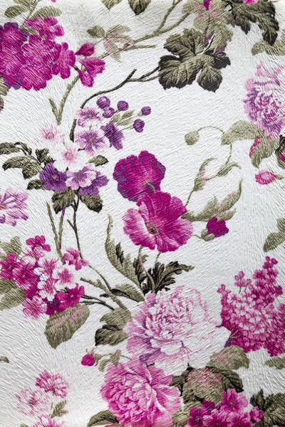 Fragment Eines Bunten Retro Tapisserie Textilmusters Mit Floralem Ornament Das — Stockfoto