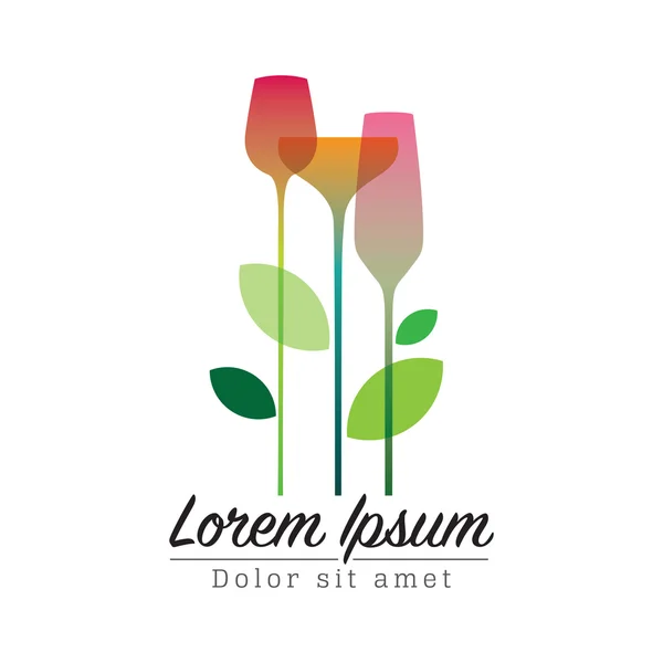 İçki çiçek logosu — Stok Vektör