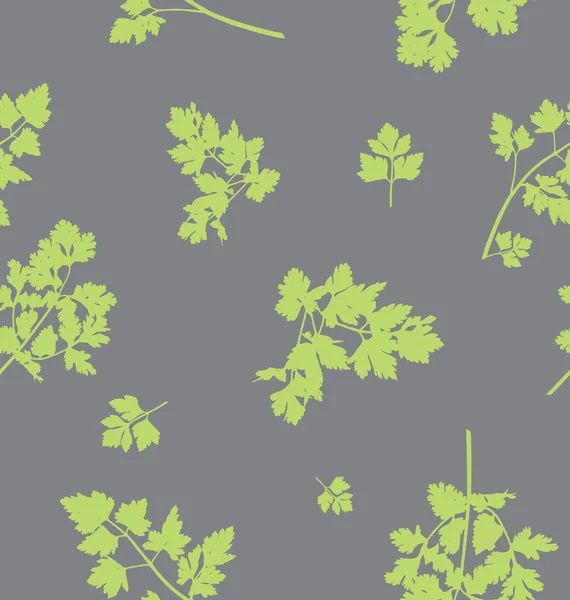 Бесшовный рисунок с листьями петрушки — стоковый вектор