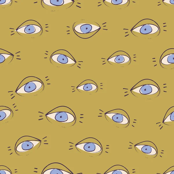 완벽 한 패턴 디자인 스케치 오픈 눈 — 스톡 벡터