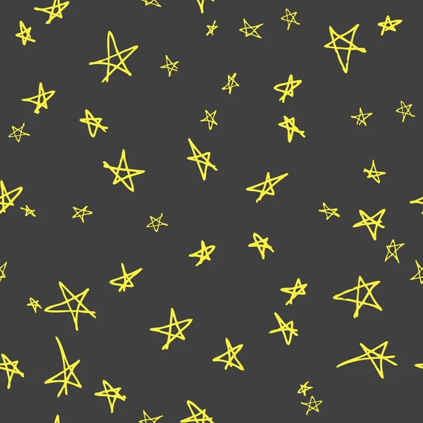 Seamless pattern design with sketchy stars — Stock Vector