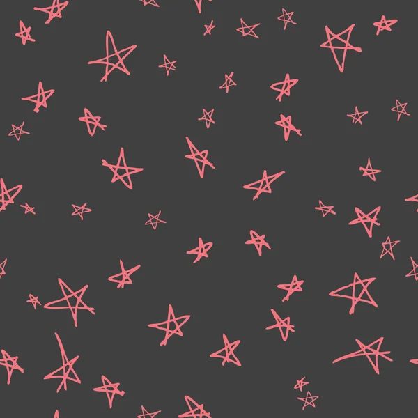 스케치 별 완벽 한 패턴 디자인 — 스톡 벡터
