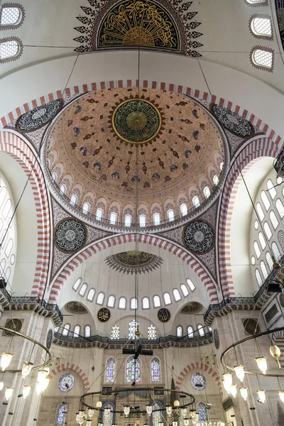 Istambul Turquia Novembro 2015 Vista Interior Mesquita Suleymaniye Construída Pelo — Fotografia de Stock