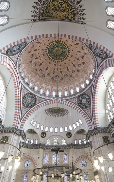 Vista interna dalla Moschea Suleymaniye, Istanbul — Foto Stock