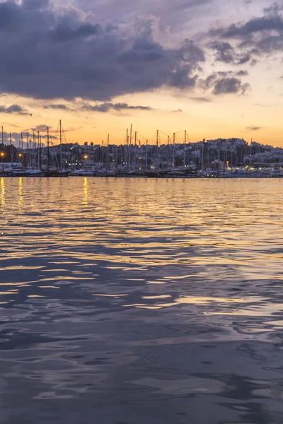 Escena del atardecer en Bodrum, costa egea de Turquía, Riviera Turca —  Fotos de Stock