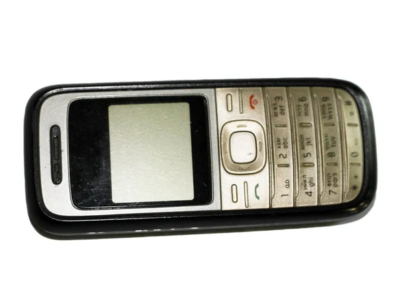 Velho telefone celular isolado no fundo branco — Fotografia de Stock