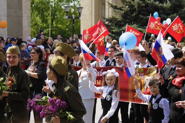 Парад Победы Годовщины Победы Пятигорск Россия Мая 2016 — стоковое фото