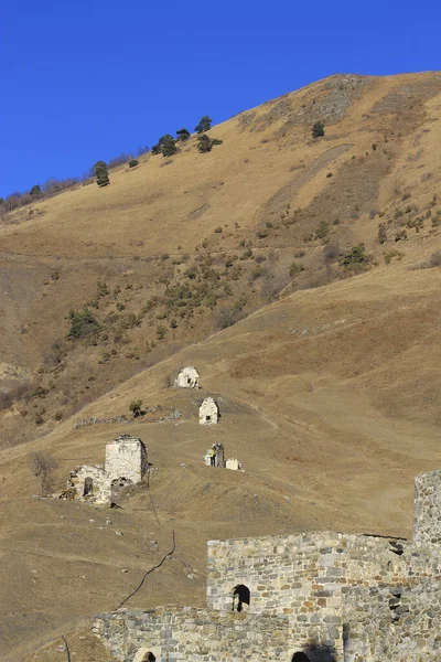 Oude Torens Van Ingoesjetië Antische Architectuur Ruïnes Van Noordelijke Kaukasus — Stockfoto