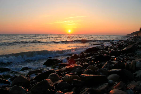 Ένα Υποτροπικό Ηλιοβασίλεμα Πάνω Από Θάλασσα Tha Μαύρη Θάλασσα Παραλία — Φωτογραφία Αρχείου