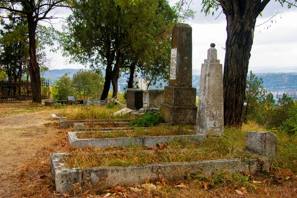 Thombstones Old Cemetery Necropolis Inglés Parte Histórica Pyatigorsk Punto Referencia — Foto de Stock