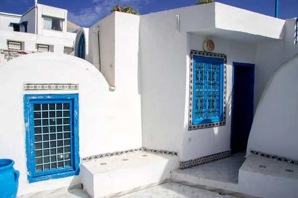 Fehér Kék Design Város Sidi Bou Said Tunézia Észak Afrika — Stock Fotó