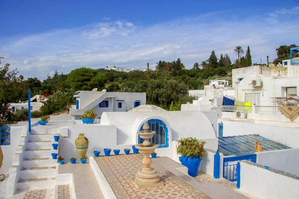 Fehér Kék Design Város Sidi Bou Said Tunézia Észak Afrika — Stock Fotó