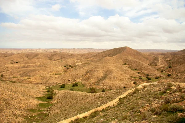 Woestijnlandschap Bij Matmata Het Zuiden Van Tunesië Noord Afrika — Stockfoto