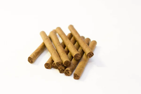 Natural Cigarillo Close Isolated White Background — Stock Photo, Image