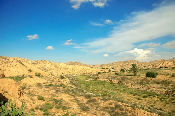 Saharská Pouštní Krajina Blízkosti Matmata Jihu Tuniska Severní Afrika — Stock fotografie