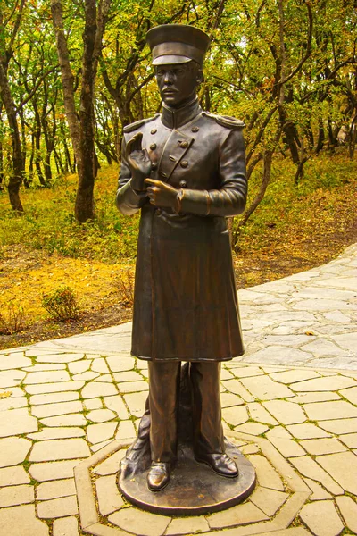 Statue Von Pechorin Emanuel Park Pjatigorsk Russische Föderation Okt 2020 — Stockfoto