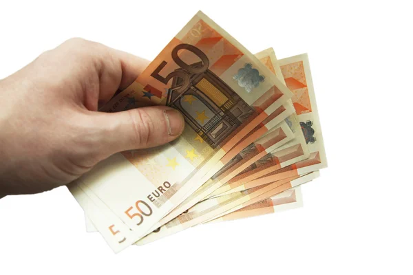 50 eurosedler isolert på hvit bakgrunn – stockfoto