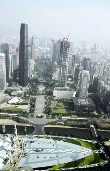 Vista da torre de Cantão para a cidade de Guangzhou — Fotografia de Stock