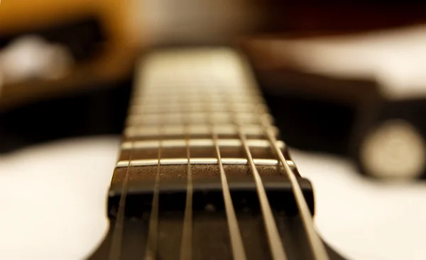 Black electric guitar isolated on the white backgriund — Stock Photo, Image