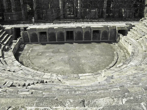 Ruins of theater in ancient town Hierapolis Turkey — Stock Photo, Image