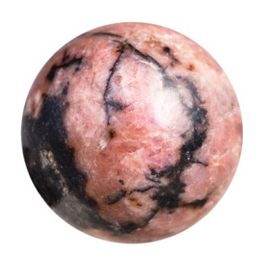 sphere from rhodonite mineral gemstone isolated clipart
