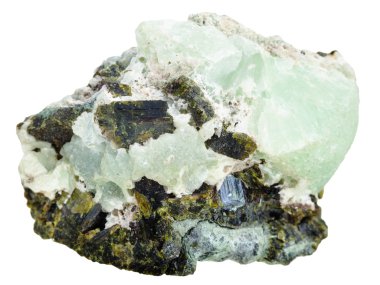 Yeşil Prehnite mineral taş ve epidot kristali