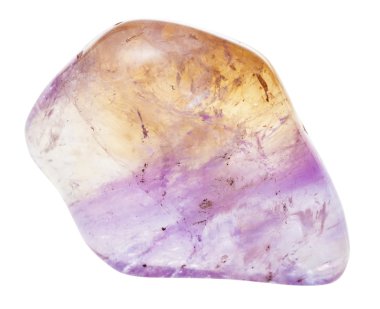 tumbled Ametrine mineral gem stone isolated clipart
