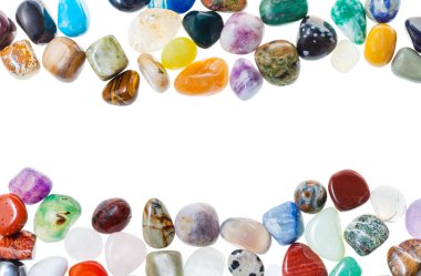 doğal mineral değerli taşlar üzerinden yatay çerçeve