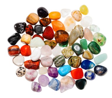 üst görünümü çok cilalı doğal mineral değerli taşlar