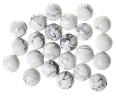 top view of many beads from white howlite gemstone clipart