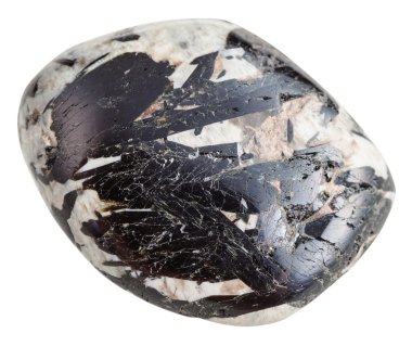 Microcline mineral değerli taş içinde siyah Aegirine