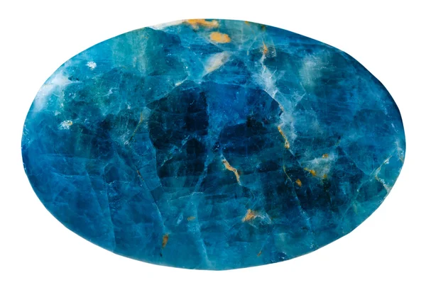 Pierre minérale kyanite bleue ovale isolée — Photo