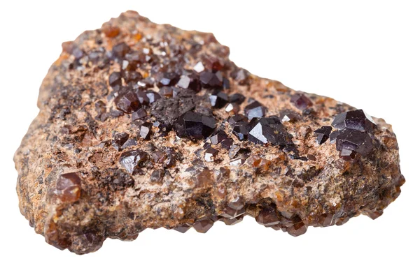 Drusa de cristais castanhos escuros de Andradite (Melanite) — Fotografia de Stock