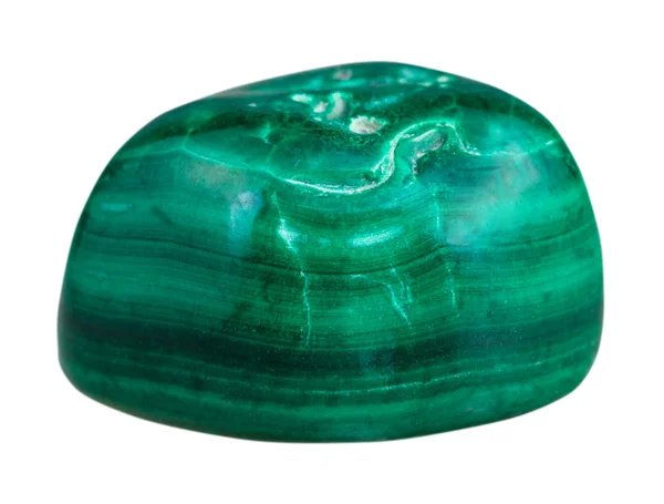 Pietra minerale malachite lucidata isolata — Foto Stock