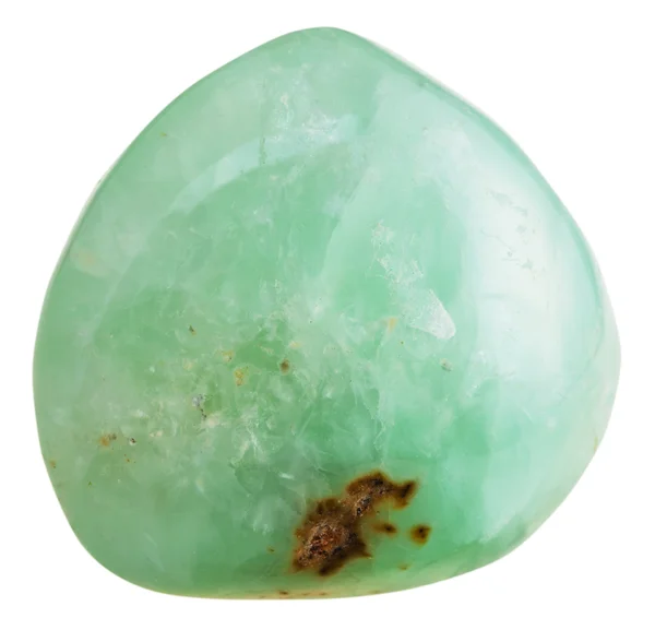 Pedra preciosa mineral Prehnite caído isolado — Fotografia de Stock