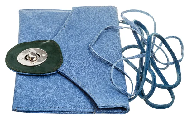 Blue clutch bag from natural stingray leather — Stock Photo, Image