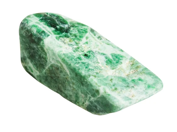 Pedra preciosa mineral jadeite verde isolado — Fotografia de Stock