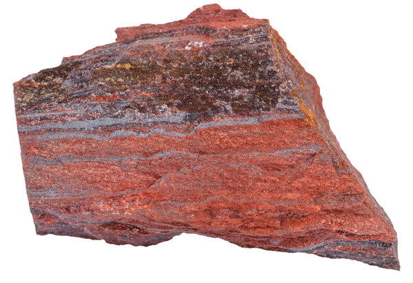 piece of ferruginous quartzite stone isolated