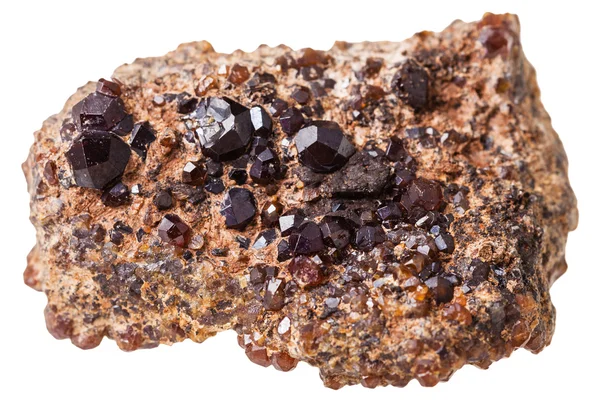 Stück mit Andrait (Melanit, Granat) Steinen — Stockfoto