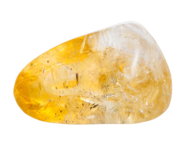 pebble of citrine mineral gem stone isolated