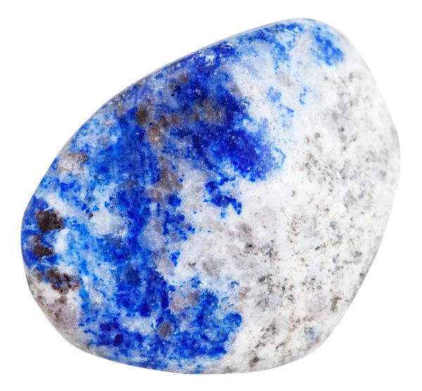 Lapis lazuli kavicsos ásványi drágakőkő izolált — Stock Fotó