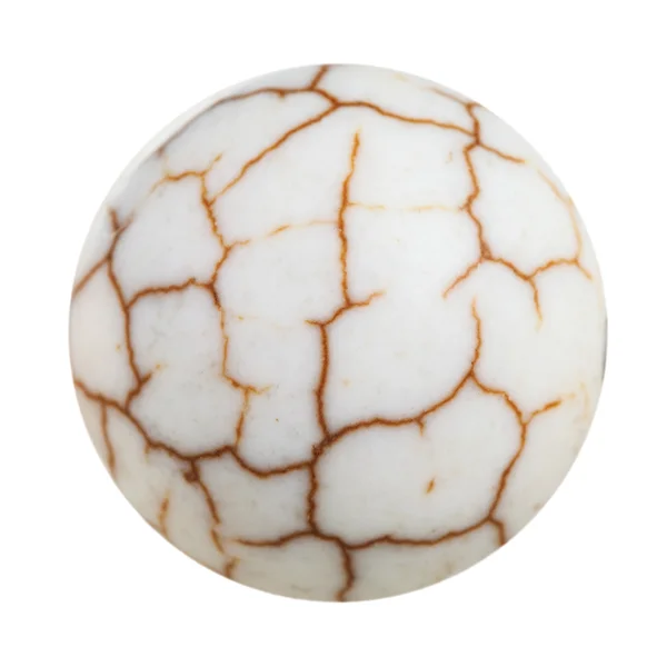 Bola de pedra preciosa mineral cacholong rachado — Fotografia de Stock
