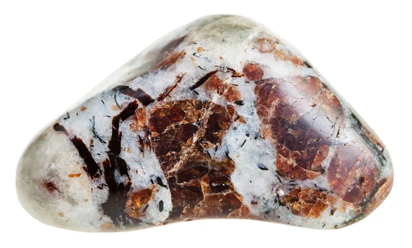 Piedra de gema mineral Eudialyte pulida en roca —  Fotos de Stock