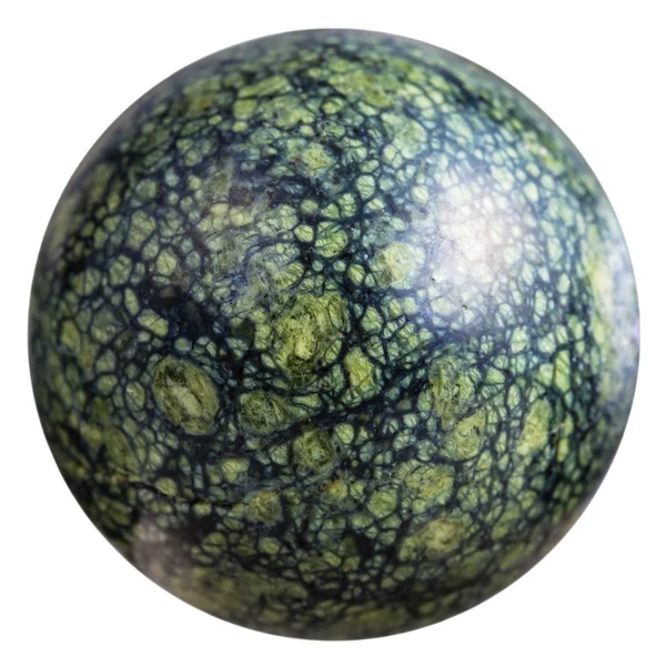 Ball från Green Serpentine mineral ädelsten — Stockfoto