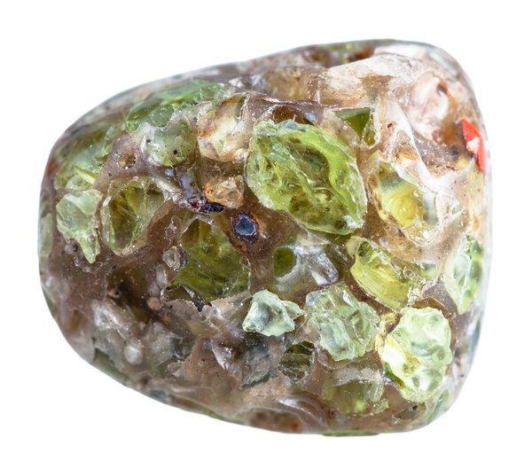 peridot (Chrysolite, olivine) gem stone isolated