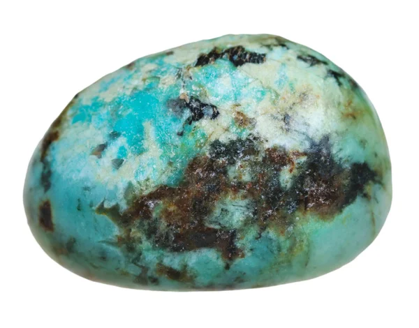 Tuimelde Turquoise minerale gem steen geïsoleerd — Stockfoto