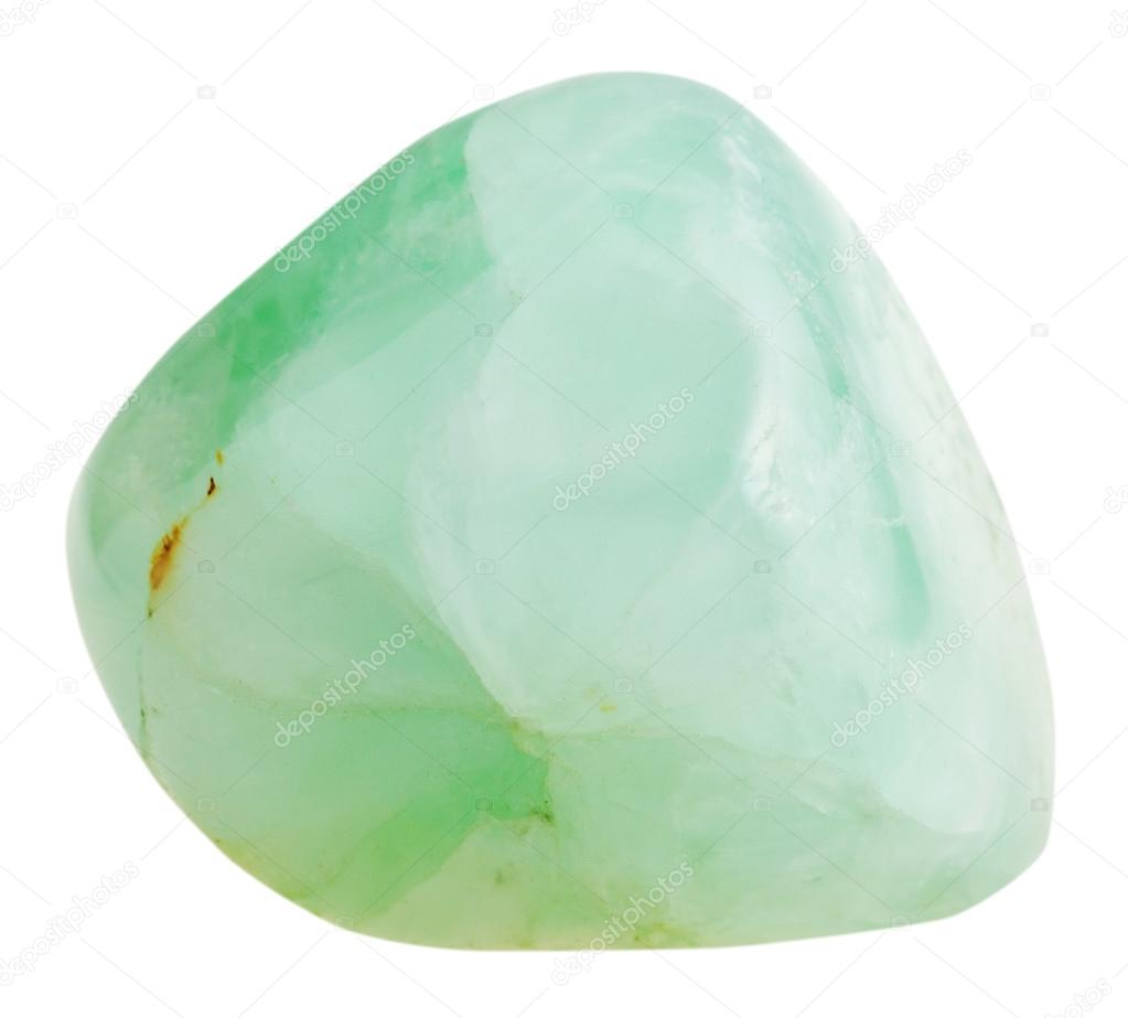 polished Prehnite mineral gem stone isolated