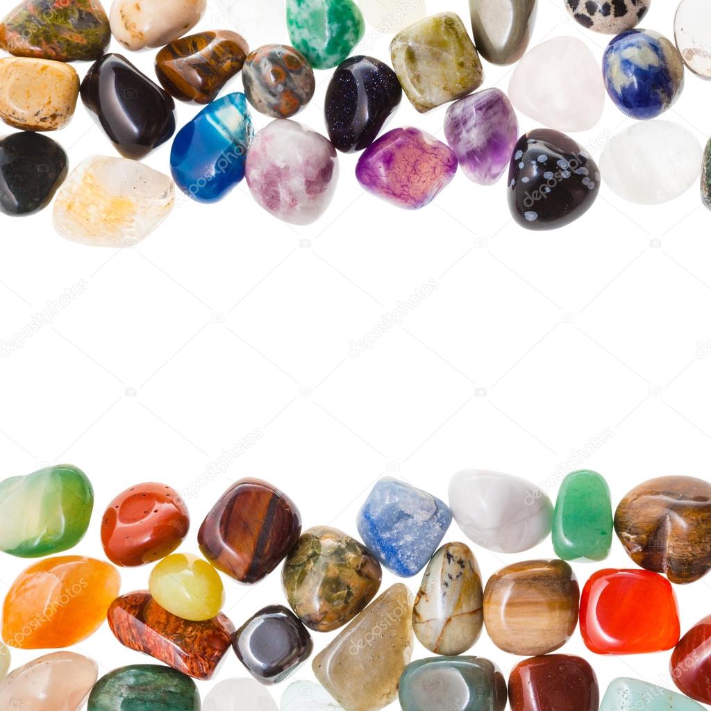 Fondo Conjunto De Piedras Preciosas Minerales Naturales Piedras