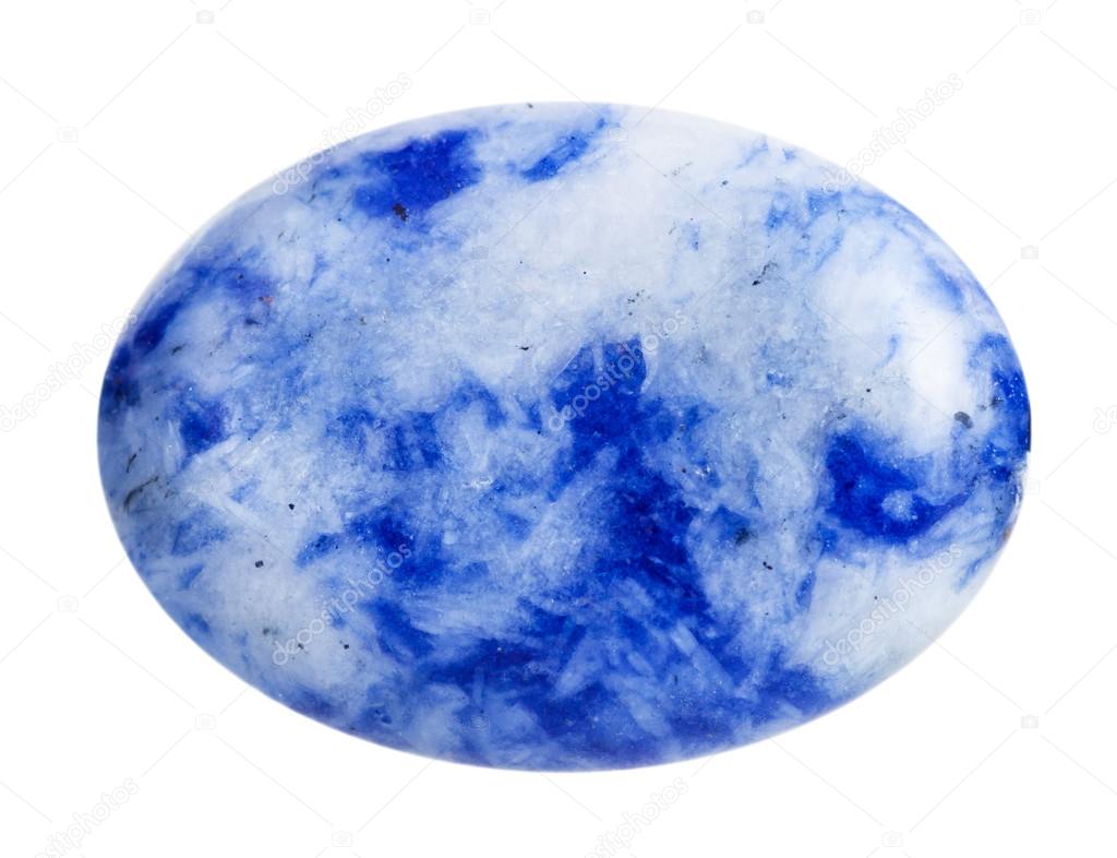 cabochon from blue lapis lazuli mineral gemstone